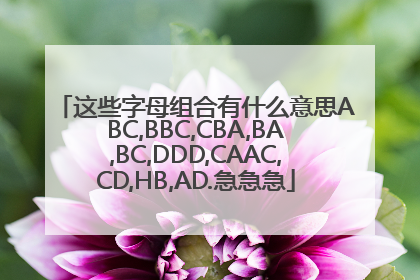 这些字母组合有什么意思ABC,BBC,CBA,BA,BC,DDD,CAAC,CD,HB,AD.急急急