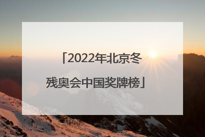 2022年北京冬残奥会中国奖牌榜